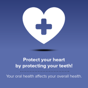 Protect your heart - Blue square with white heart